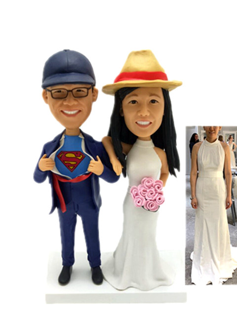 Custom cake toppers Superman personalized wedding figurines